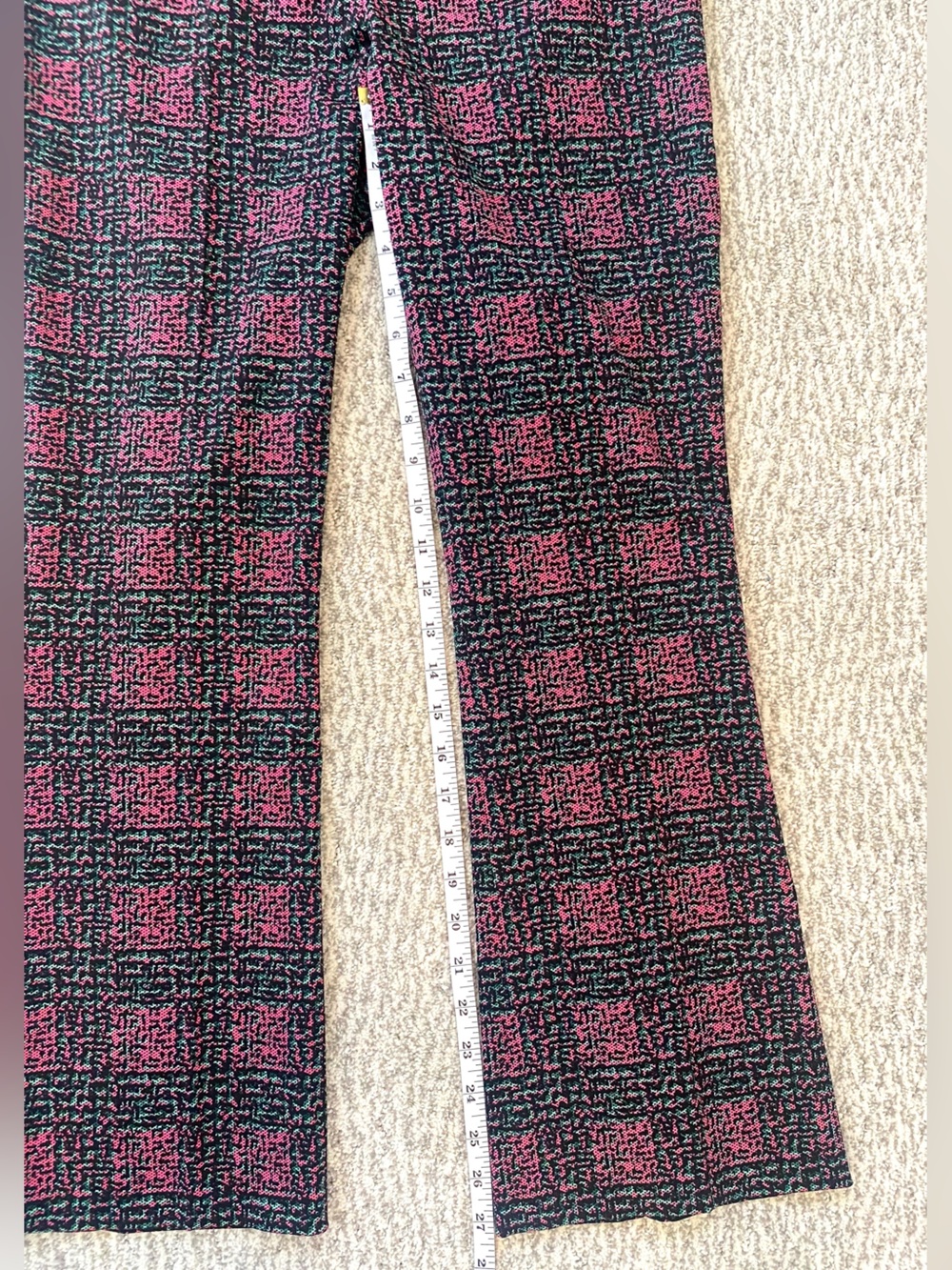 Prada Black & Pink Plaid Straight-Leg Pants Italian Made Designer Rare Size 4/6 - Picture 8 of 9